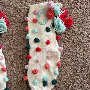 Anthropologie Pom Pom stocking